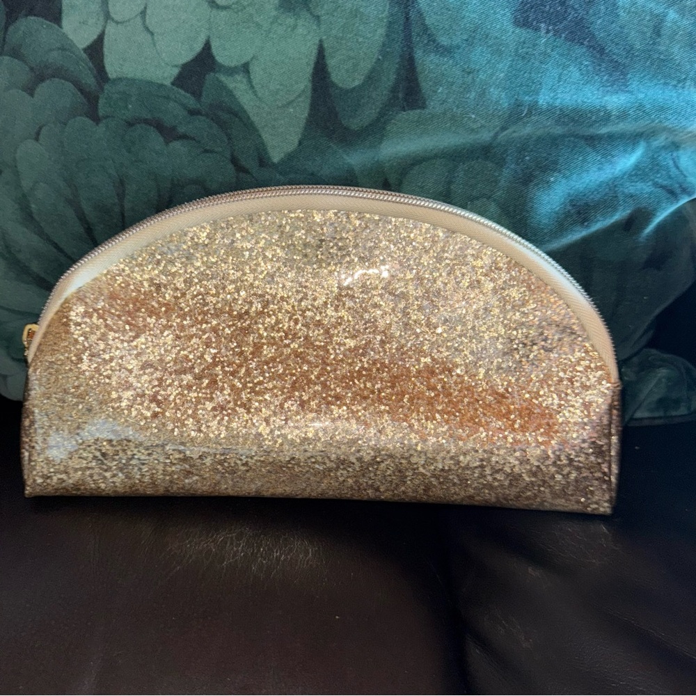 Tarte cosmetics makeup bag gold shimmer